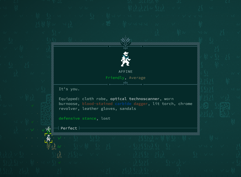 Screenshot showcasing the look functionality