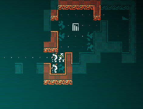 Player Nomad to the right of two Cannibals in Red Rock