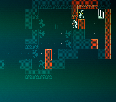 Player Nomad to the right of one Cannibal in Red Rock