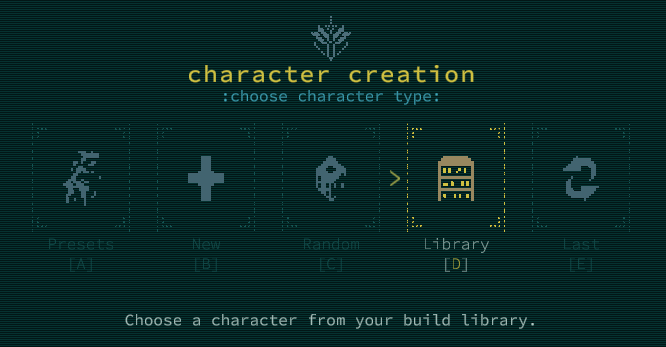 Image of the library option in Caves of Qud highlighted