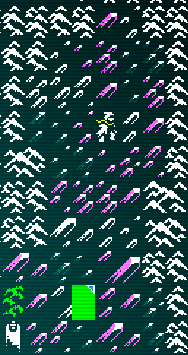 Player Nomad at Eyn Roj on the world map with a tile marked in green to denote where Chavvah is