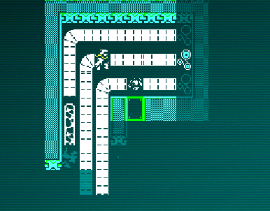 Player Nomad on Golgotha conveyer belts with a Chute Crab following after