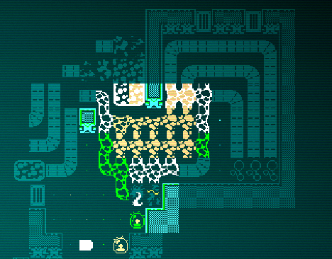 Player Nomad on solid ground next to the Golgotha conveyor by a wall with a Green Gel and Quillipede in melee and a Brown Gel one tile to the southwest