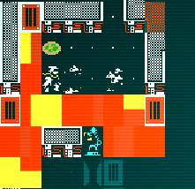 Player Nomad surrounded by jets of fire from 3 steaming vents