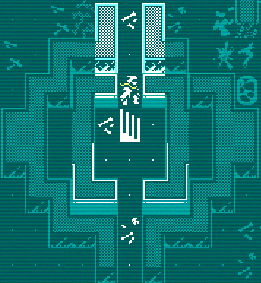 Player Nomad to the north of a stairwell in the Folk Catacombs